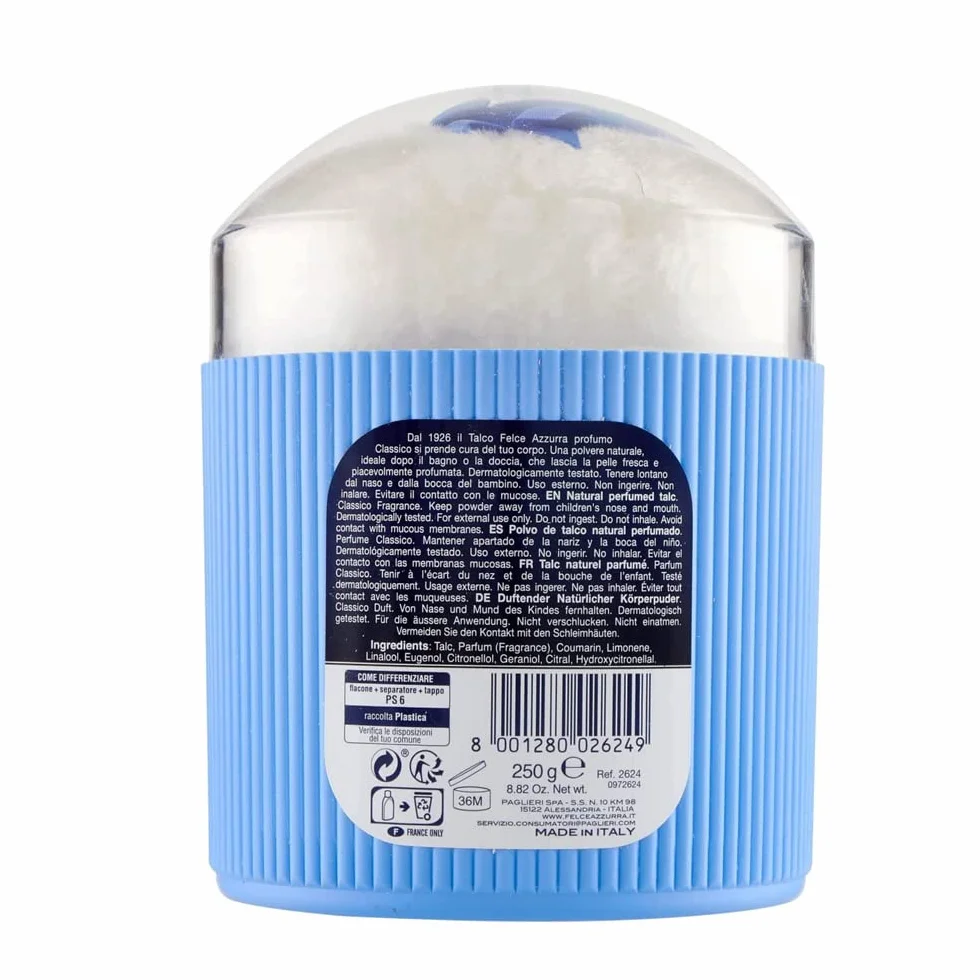 Felce Azzurra Classic - Pachnący puder do ciała z gąbką (250 g)