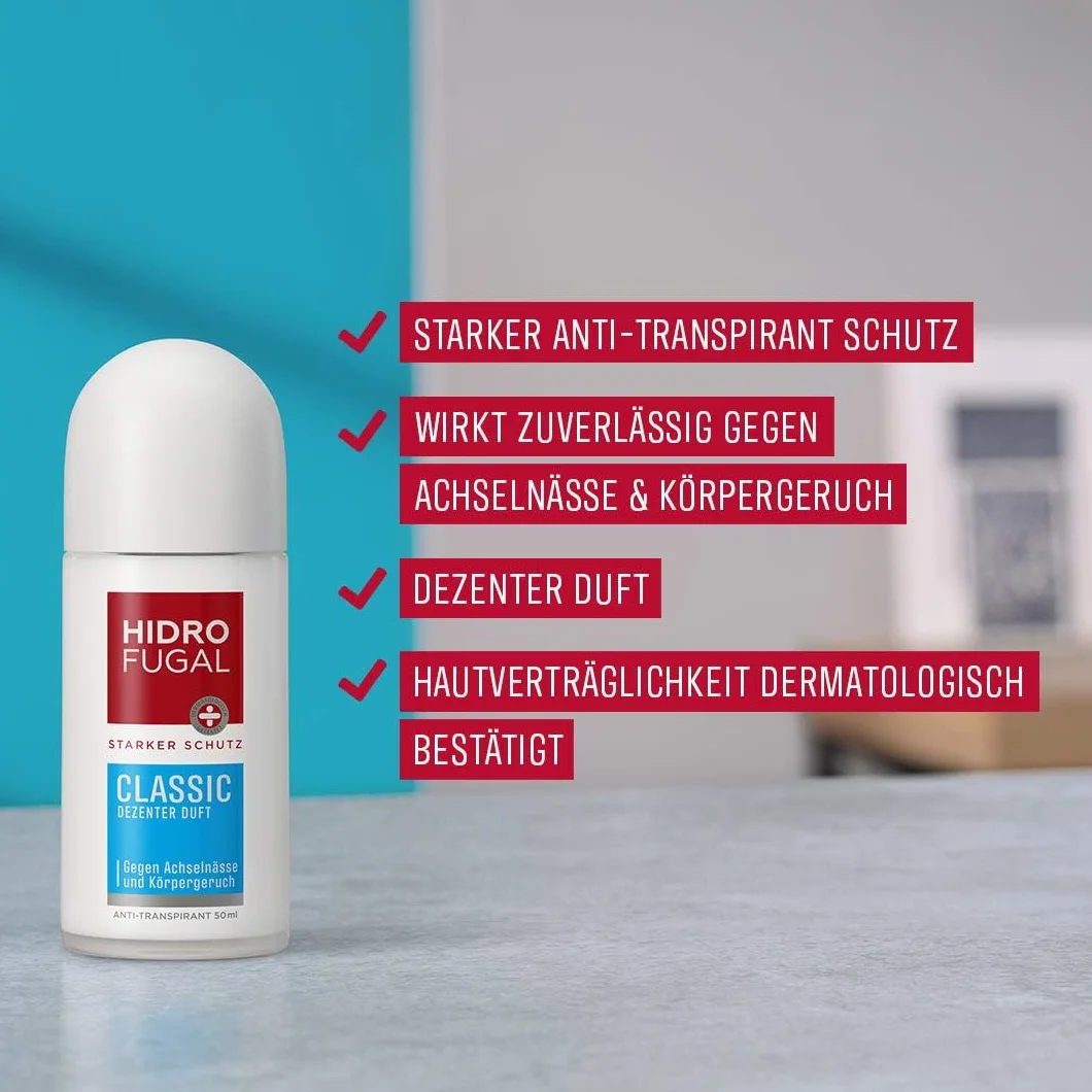 Hidrofugal® Starker Schutz CLASSIC Antyperspirant w kulce, bez alkoholu etylowego, z minerałami, unisex, długotrwała ochrona 50 ml