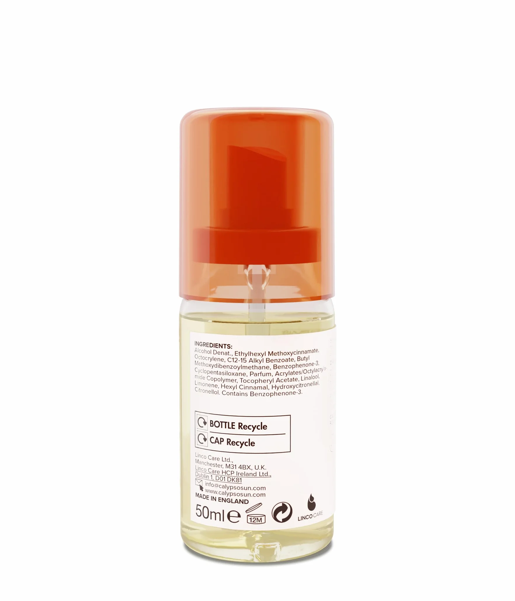 Spray do skóry głowy Calypso Ochrona skóry głowy SPF50 | Wysoka ochrona dla skóry głowy i rozstępu | 50 ml | CALD50SCA, Przezroczysty