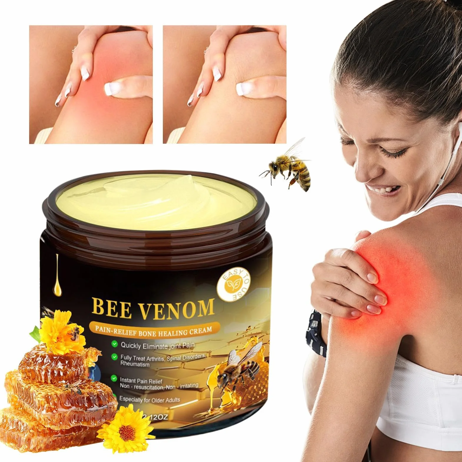 J-oint Care Cream, relaksujący krem do nóg, balsam łagodzący skurcze, pomaga złagodzić dyskomfort, szybko wchłaniająca i nietłusta formuła, 60 g, na stopy, nogi, plecy