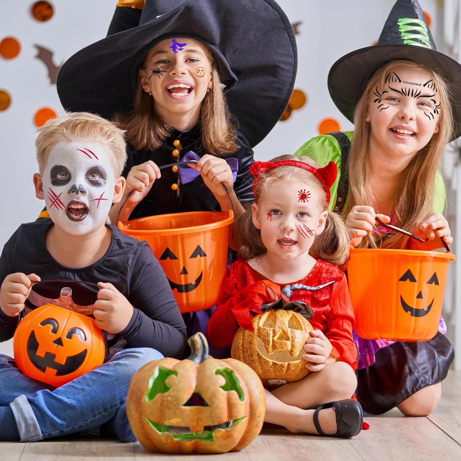 OOTSR 40szt Zestaw Szablonów do Malowania Twarzy dla Dzieci,Szablon do Malowania Ciała dla Partia Wakacje Halloween Makijaż Miękkie do Tatuażu Wielokrotnego Użytku Dorosłych i Dzieci