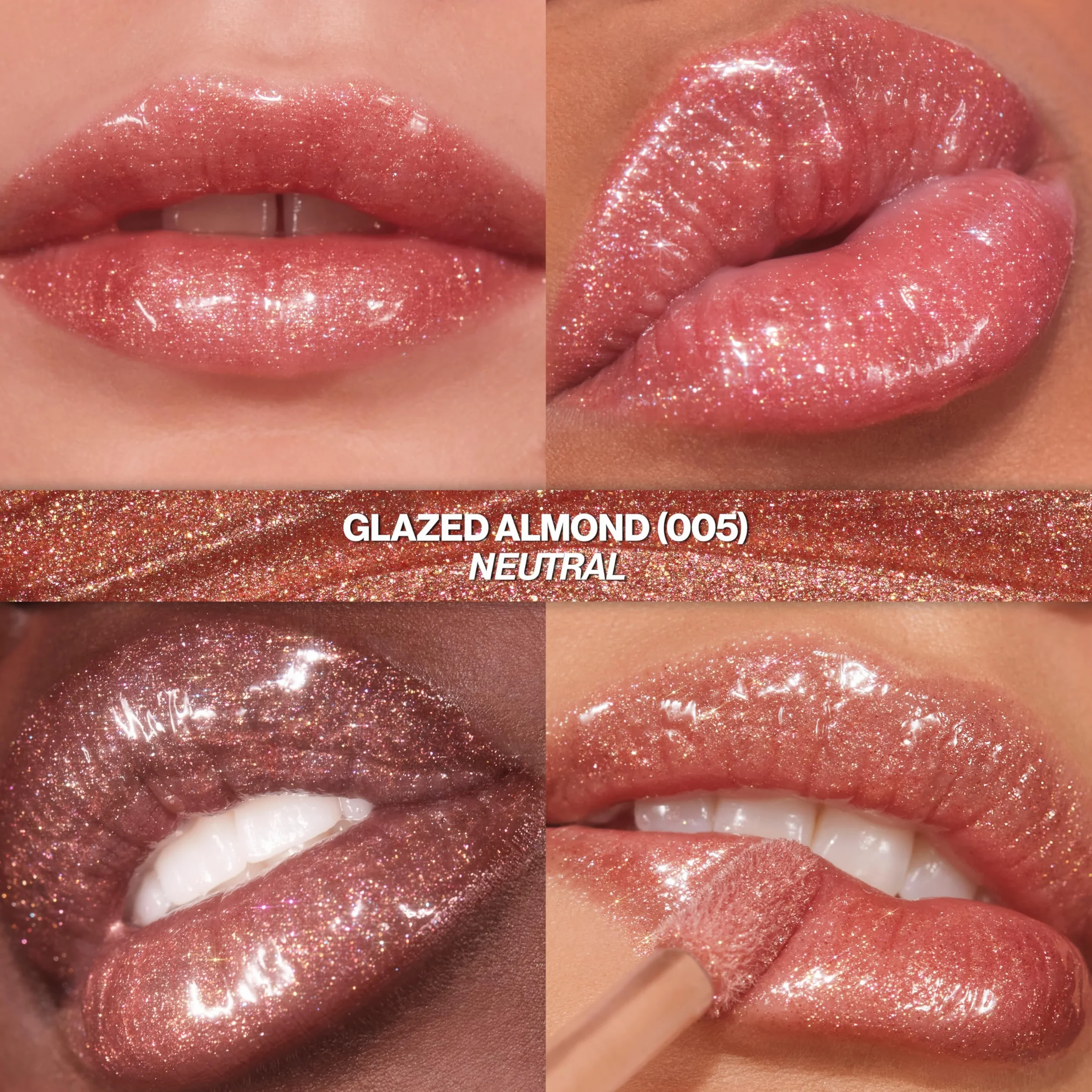 Revlon Super Lustrous Glimmer Gloss, nawilżający i amortyzujący, ultra-błyszczące wykończenie, formuła na bazie roślinnej, 005 Glazed Almond, 3,8 ml