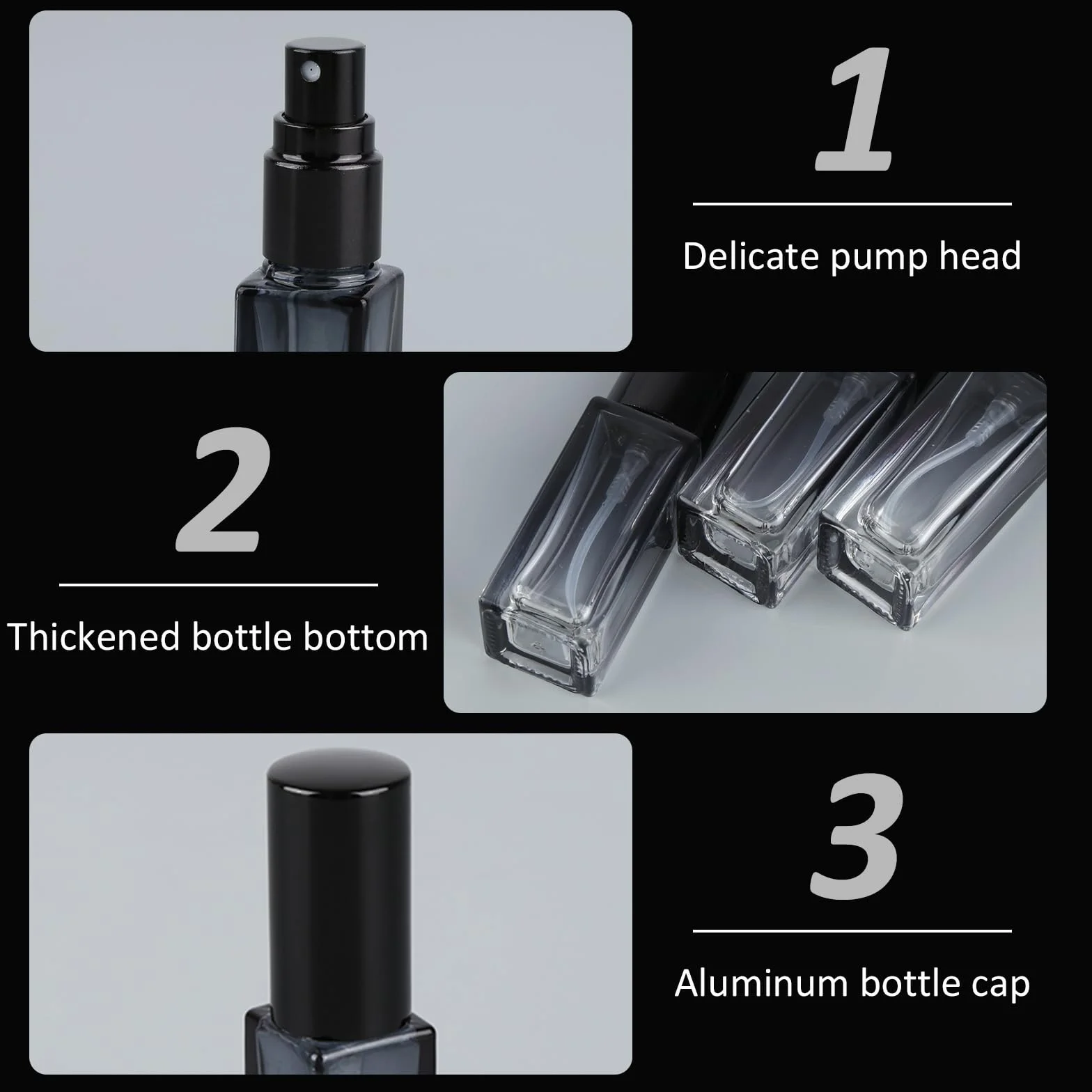 6 sztuk 5 ml niebieski gradient rozpylacza perfum, przenośny rozpylacz do ponownego napełniania, szklane butelki perfum z lejkiem z kroplomierzem, rozpylacz perfum, gradient kolorów do olejków