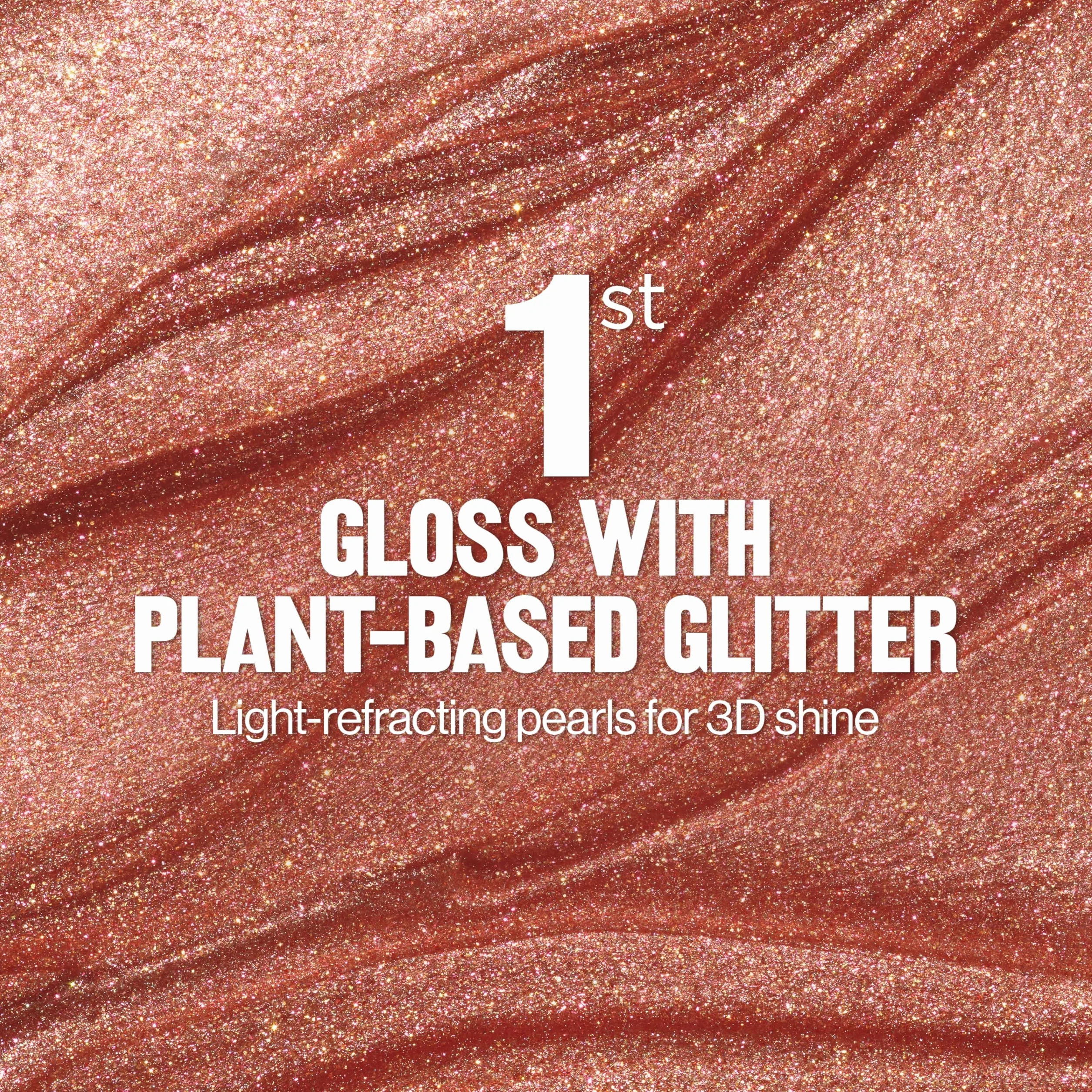 Revlon Super Lustrous Glimmer Gloss, nawilżający i amortyzujący, ultra-błyszczące wykończenie, formuła na bazie roślinnej, 005 Glazed Almond, 3,8 ml