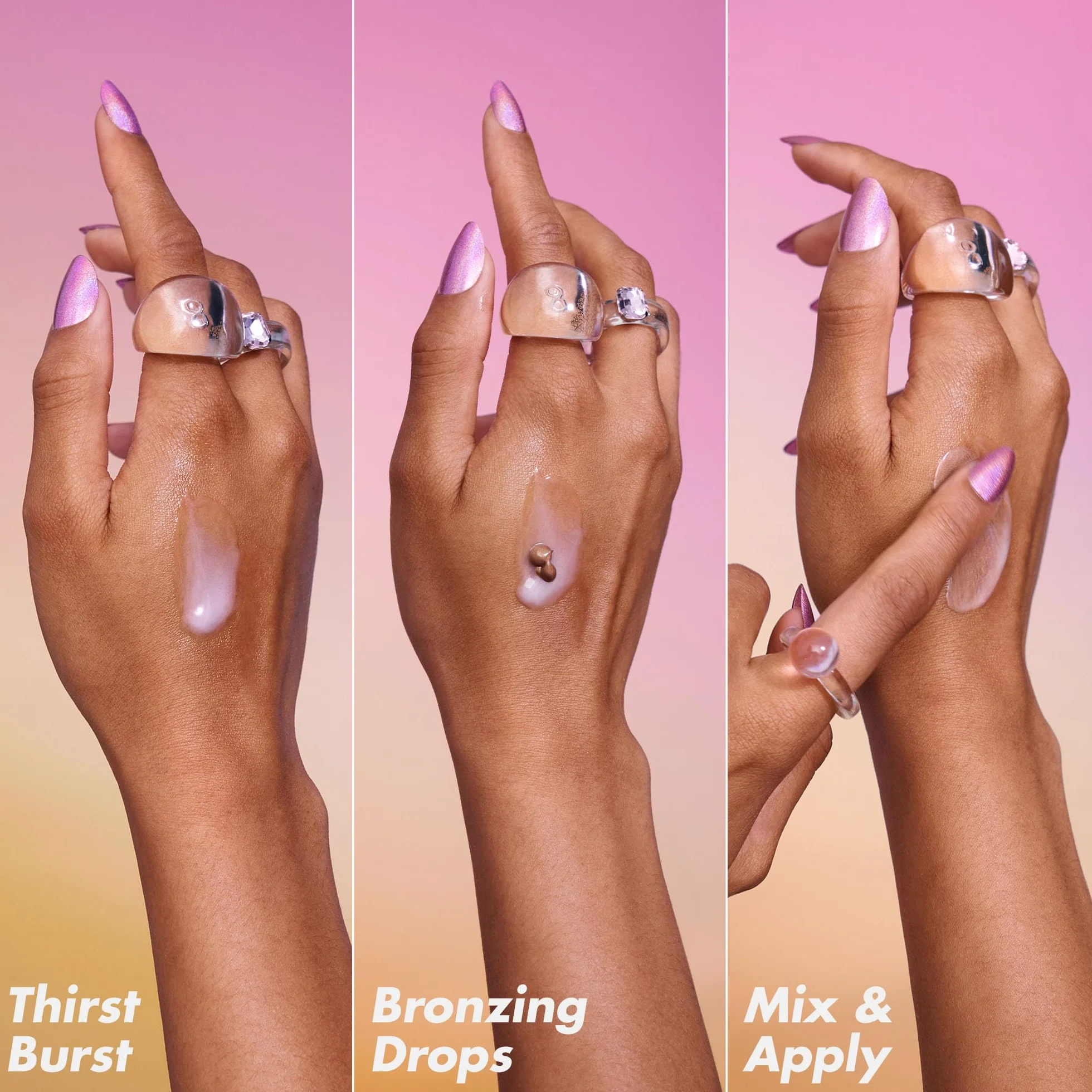 e.l.f. The Hottest Drops Duo, Holy Hydration! Thirst Burst Drops & Bronzing Drops, Serum rozjaśniające i Bronzer, z kwasem hialuronowym i 5% niacynamidem, wegańskie i wolne od okrucieństwa