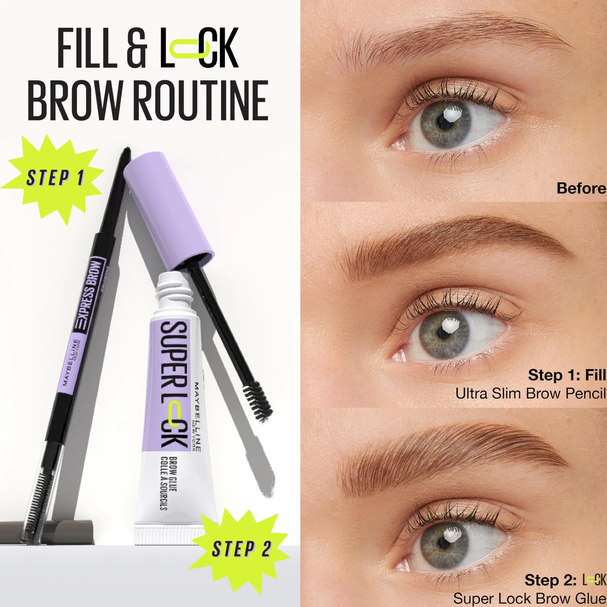Maybelline New York SuperLock Brow Glue Taupe, żel do brwi, 7ml