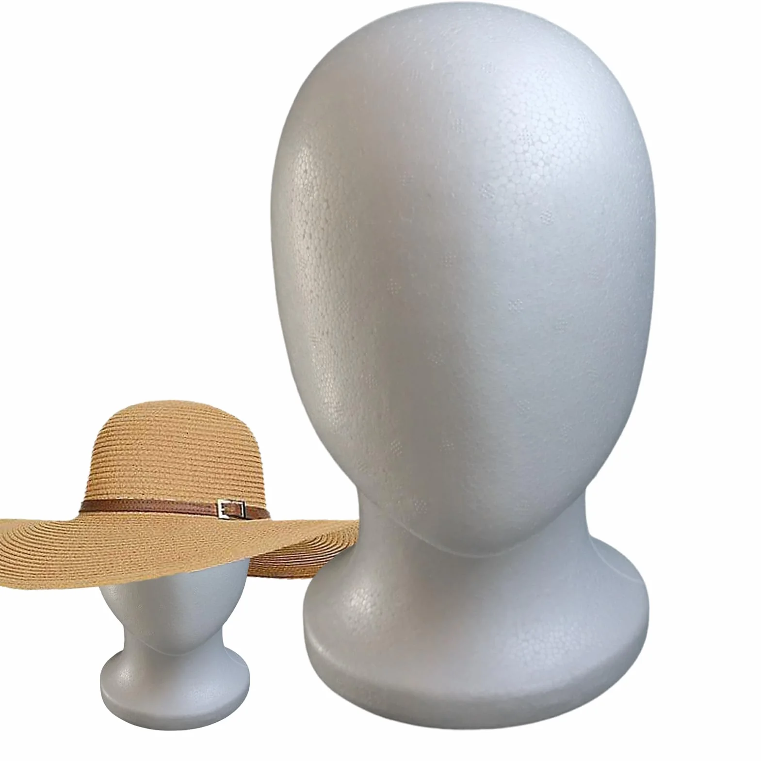 Foam Wig Head, Faceless Mannequin Stand Holder, 10.63x5.98 inches, Lightweight Foam Display Model, Stable Base, Easy Styling surfaces, Ideal for Hairpieces, Hats, Cosmetics, Salon