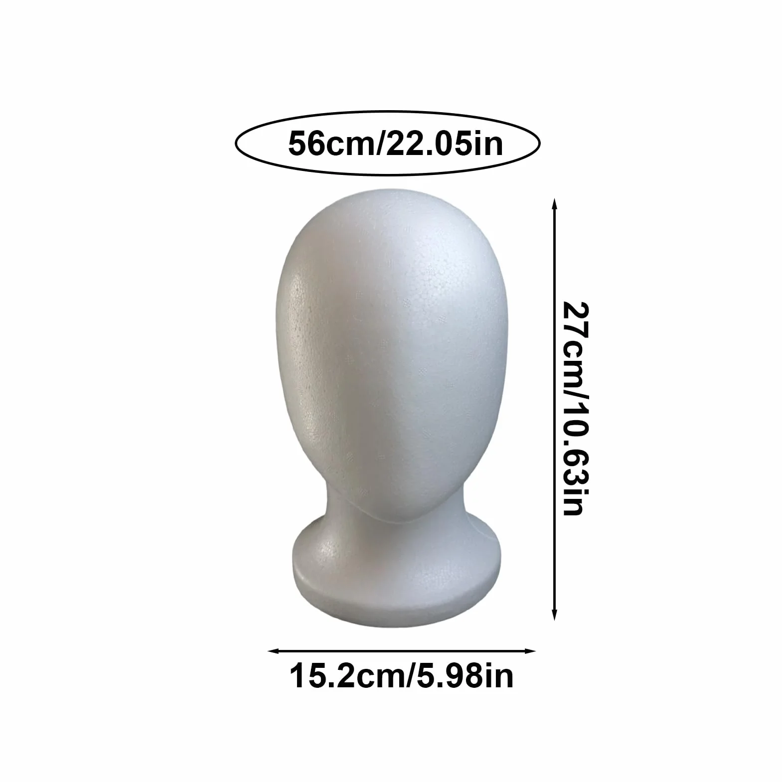 Foam Wig Head, Faceless Mannequin Stand Holder, 10.63x5.98 inches, Lightweight Foam Display Model, Stable Base, Easy Styling surfaces, Ideal for Hairpieces, Hats, Cosmetics, Salon
