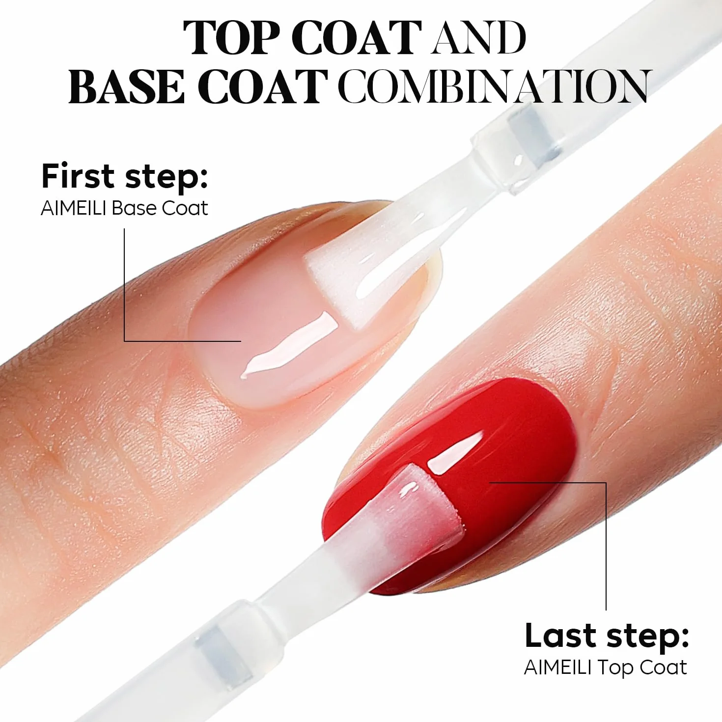 AIMEILI Podkład i Lakier UV do paznokci, Coat Extra Szeroka Trwałość 2 x 8 ml