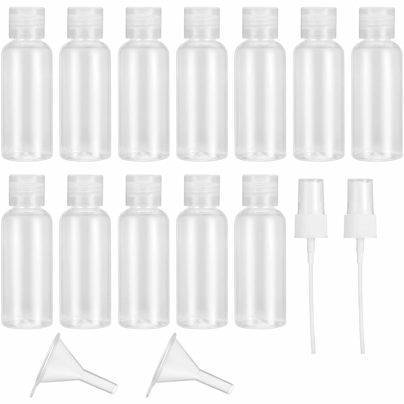 12 sztuk pojemników na podróże, 50 ml butelek plastikowych, pojemniki na kosmetyki do podróży, pojemniki na żel pod prysznic