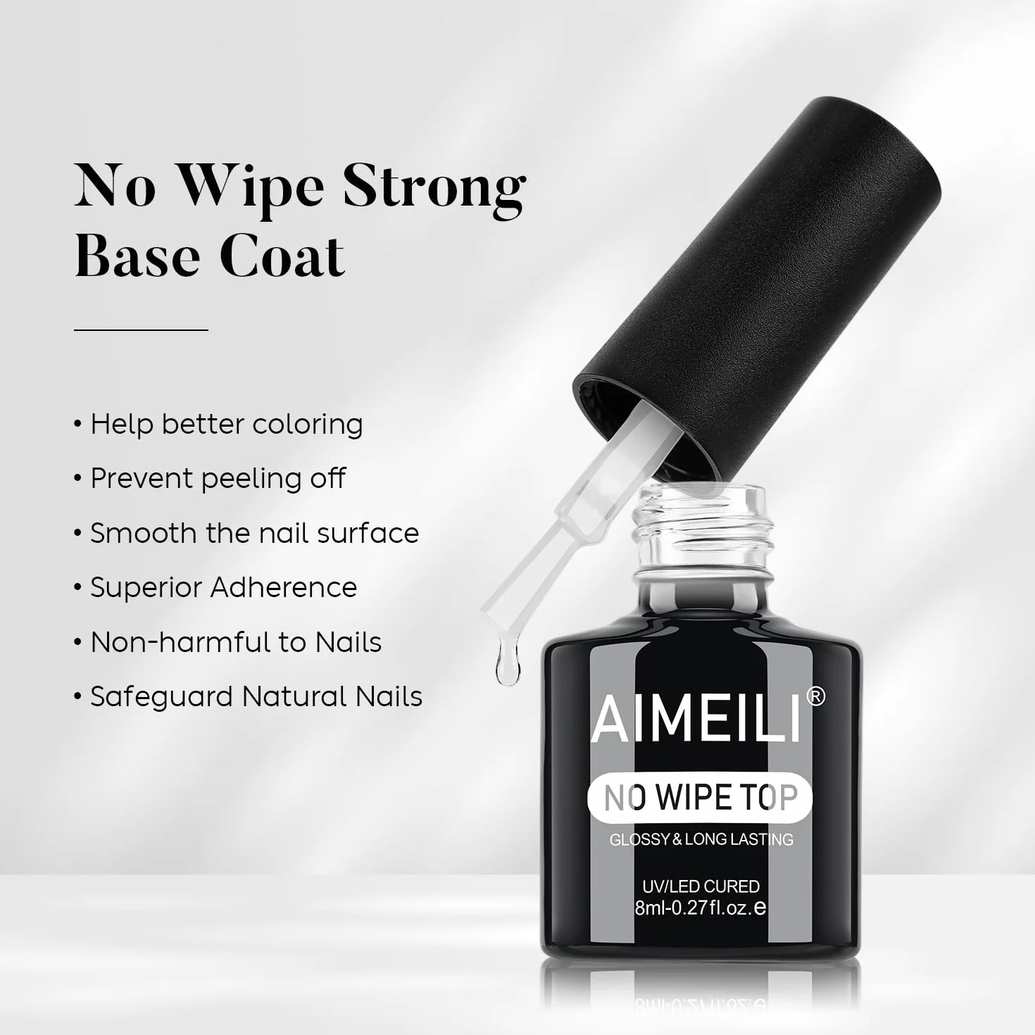 AIMEILI Podkład i Lakier UV do paznokci, Coat Extra Szeroka Trwałość 2 x 8 ml