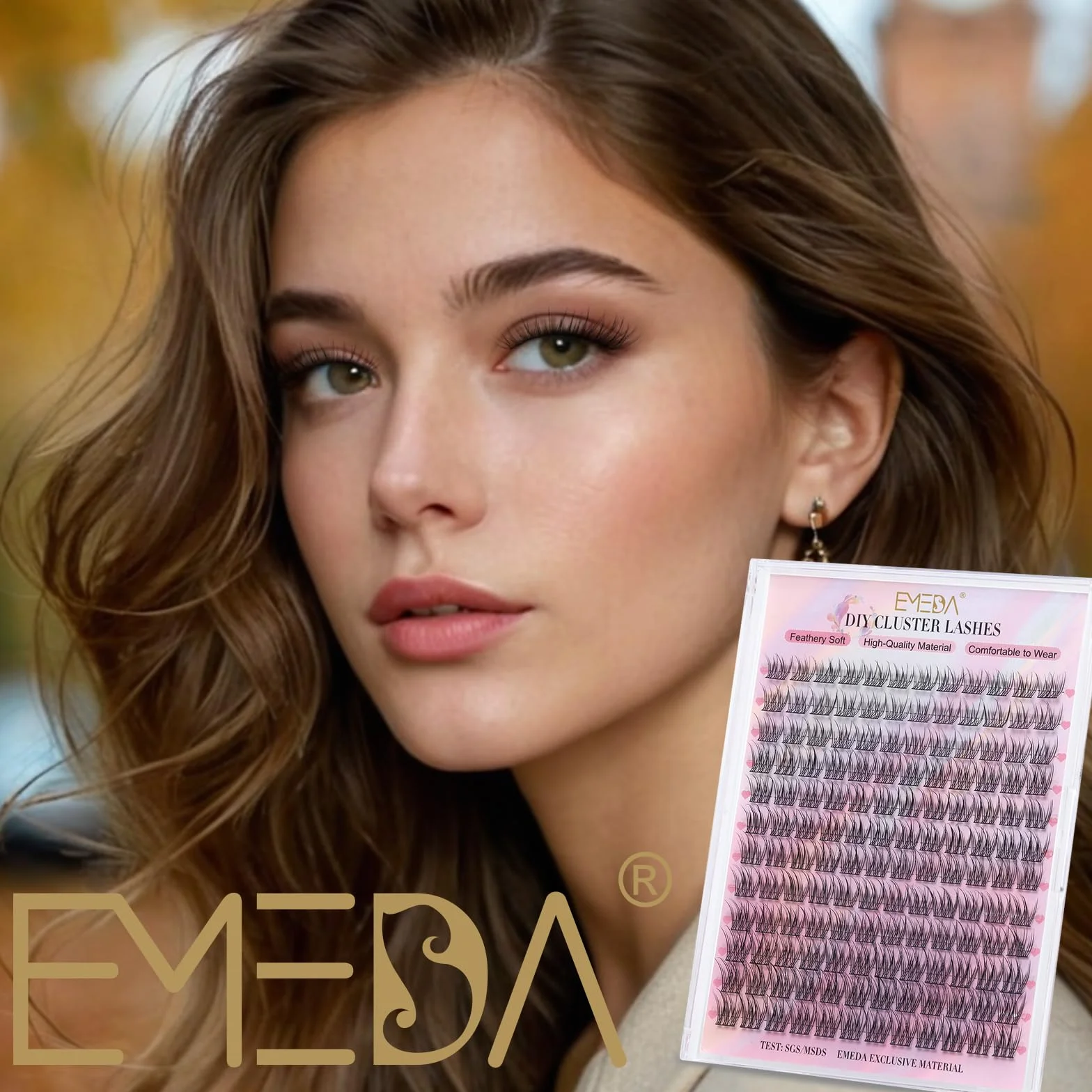 Kępki rzęs EMEDA, Pojedyncze rzęsy Wispy & Natural Cluster Lashes, 144 kępki rzęs, kępki rzęs C Curl, miękkie cienkie paski sztucznych rzęs 10mm 11mm 12mm 13mm Mix (EME134 mix)
