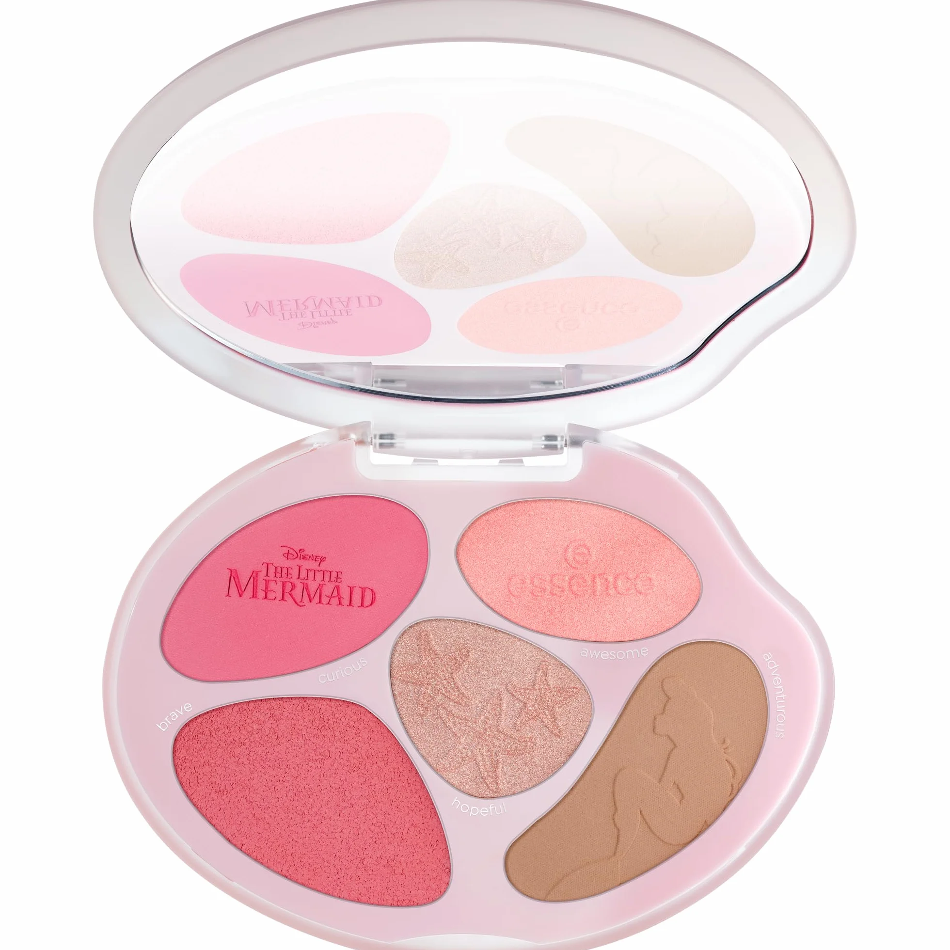 essence Paleta do twarzy Disney THE LITTLE MERMAID, naturalny, mieniący się, metaliczny, matowy (8.9g)