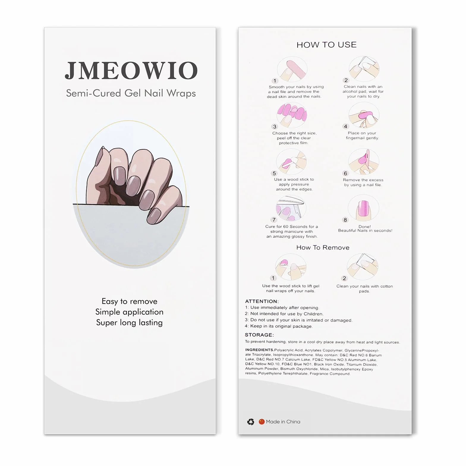 JMEOWIO Folia do paznokci UV utwardzana kawa 30 sztuk UV żel Nail Strips naklejki na paznokcie naklejki na paznokcie dekoracja Nail Art akcesoria do stylizacji paznokci