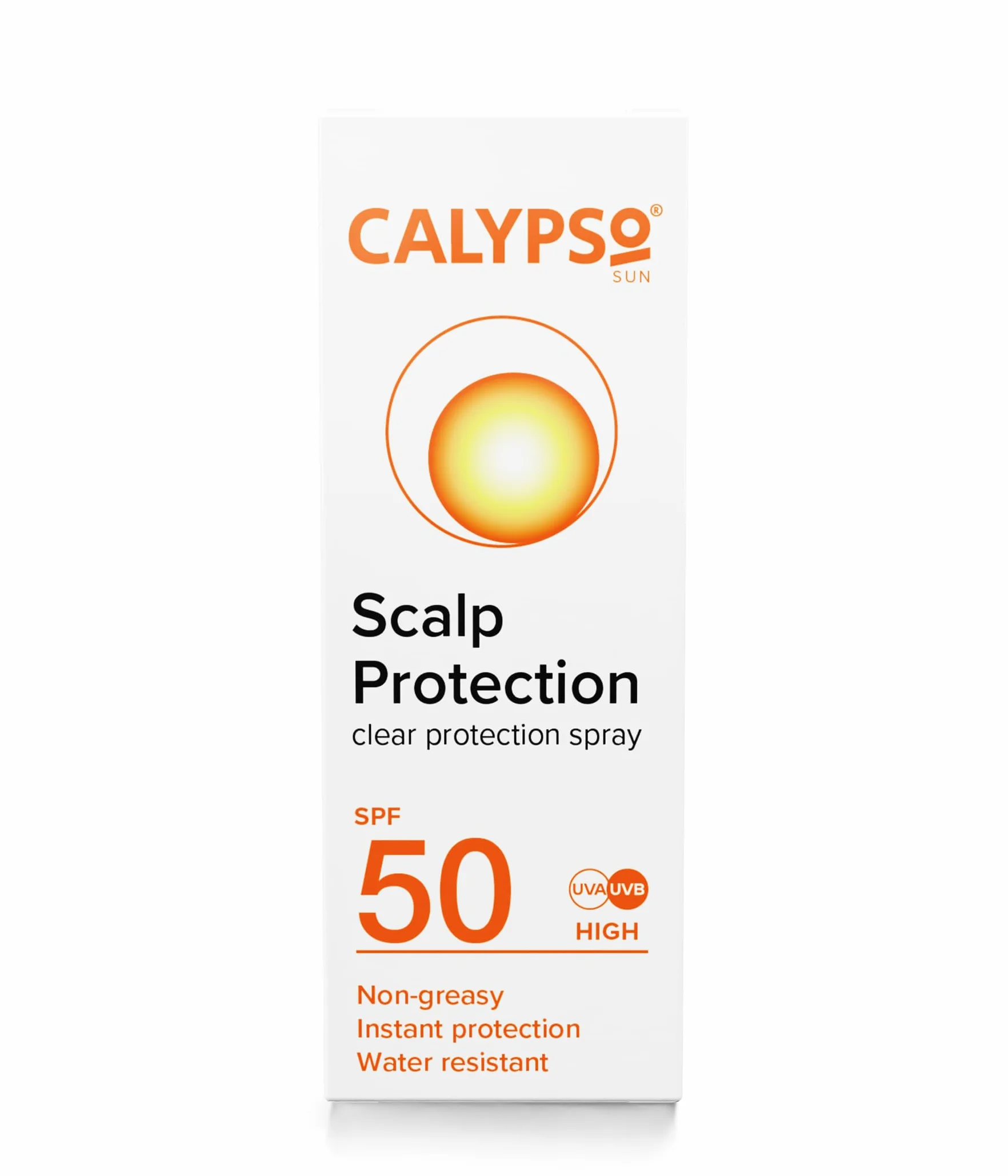 Spray do skóry głowy Calypso Ochrona skóry głowy SPF50 | Wysoka ochrona dla skóry głowy i rozstępu | 50 ml | CALD50SCA, Przezroczysty