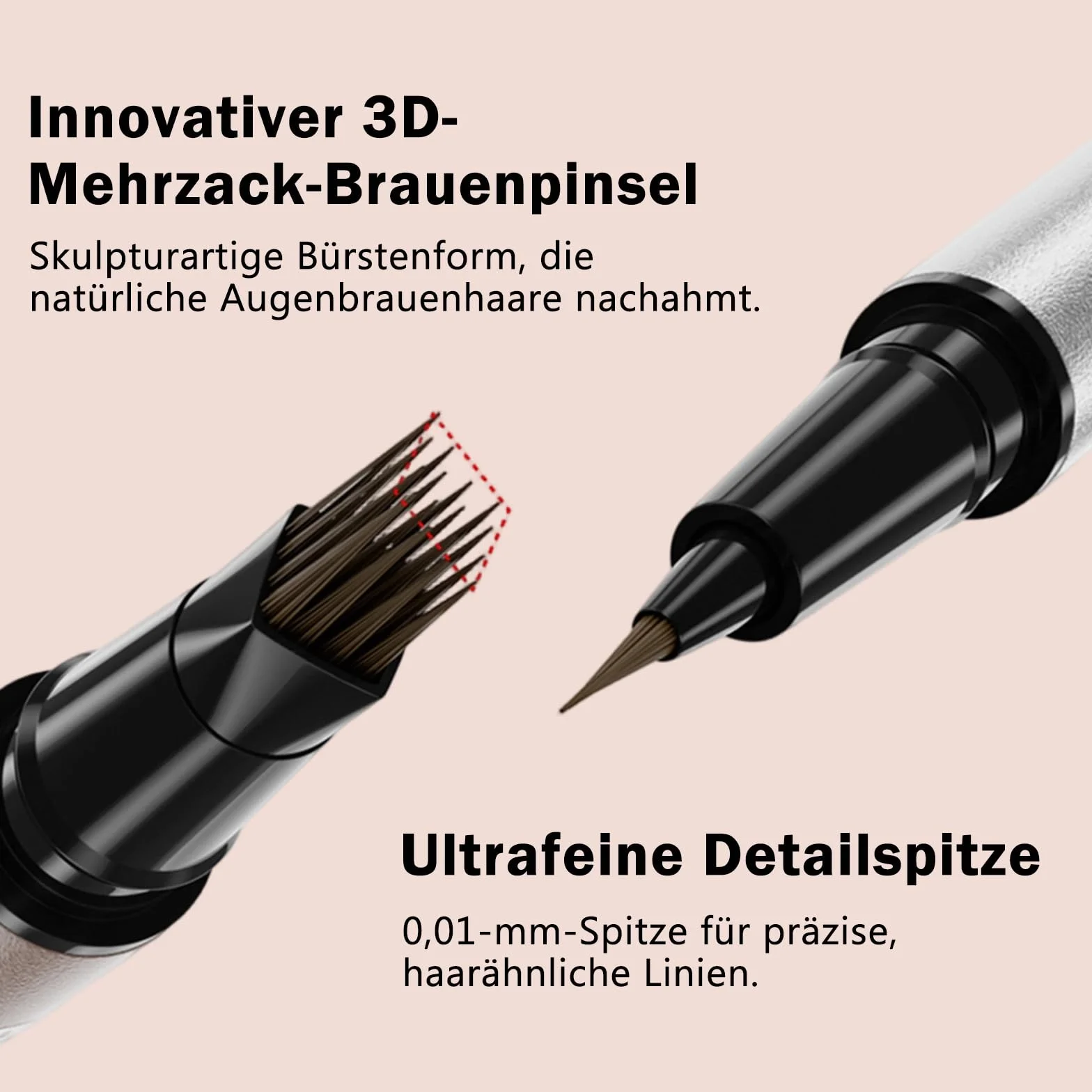Erinde Microblading Kredka do Brwi 2 w 1, Wodoodporna kredka do brwi, Końcówka wieloramienna & precyzyjna końcówka, Makijaż brwi dla kobiet, Naturalne i wyraziste brwi #02