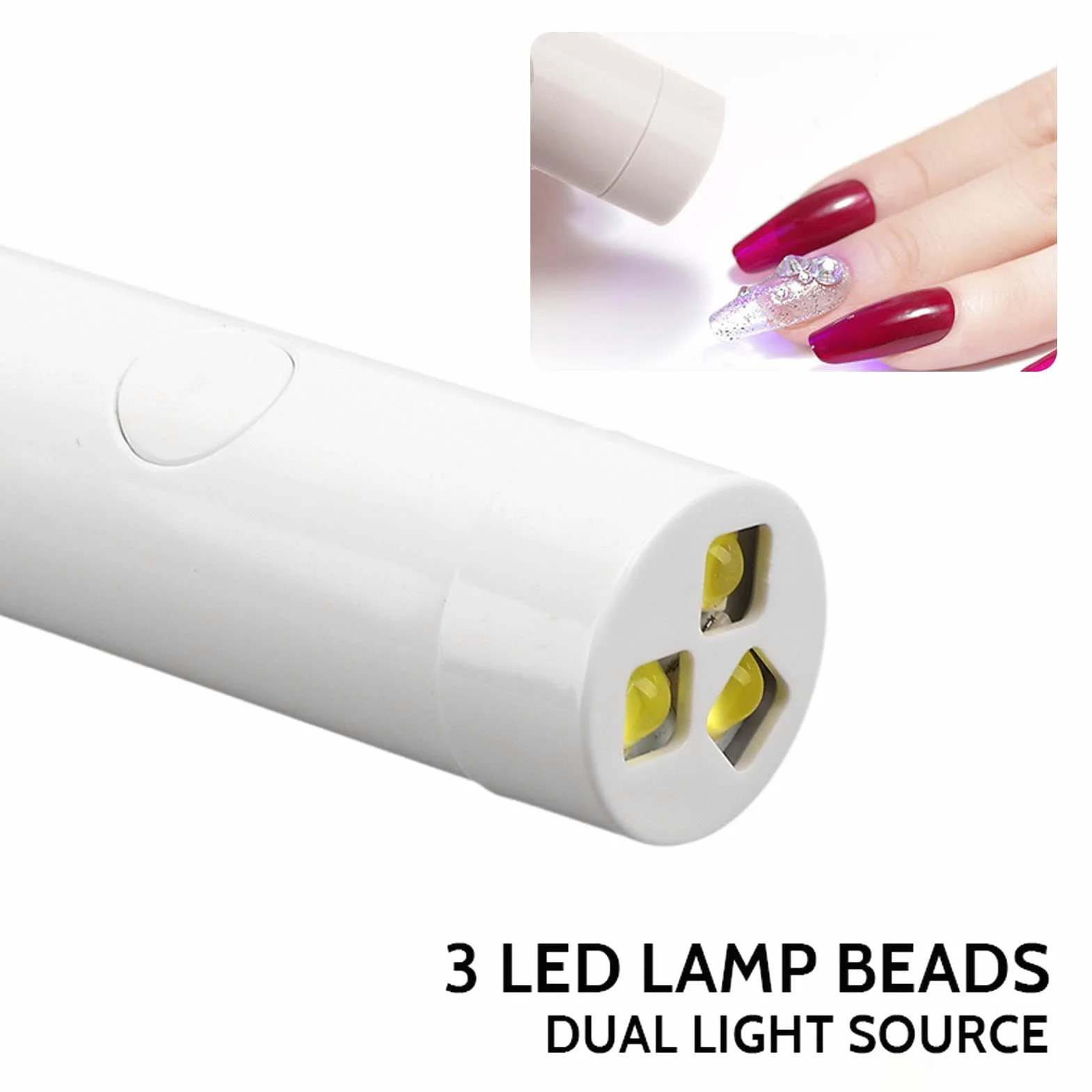 Mini lampa UV Led do paznokci, 3W mała świecąca lampa do paznokci do paznokci żelowych, długopis przenośna latarka do suszenia paznokci UV, szybkoschnąca 60S, narzędzia do zdobienia paznokci