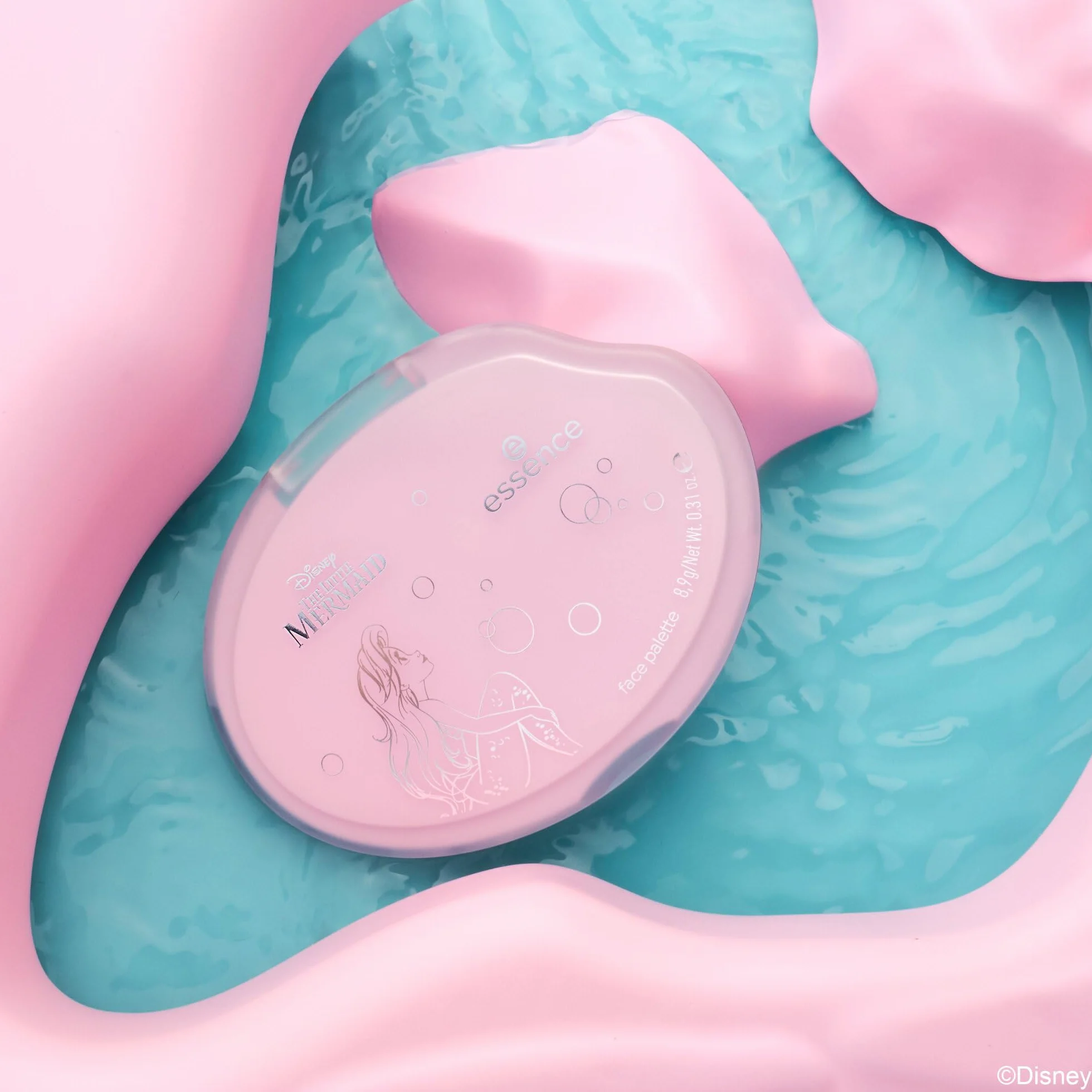 essence Paleta do twarzy Disney THE LITTLE MERMAID, naturalny, mieniący się, metaliczny, matowy (8.9g)