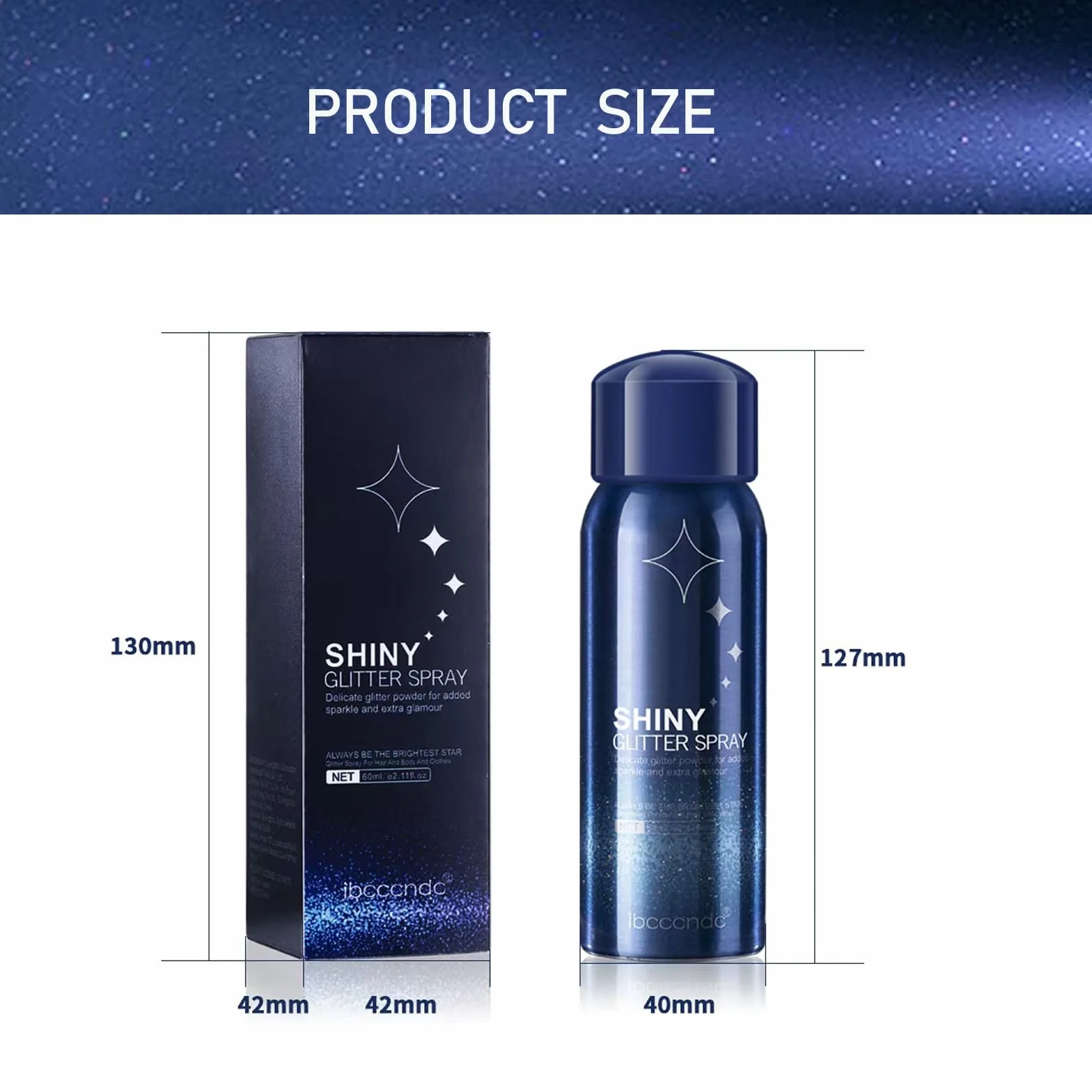 Błyszczący lakier do włosów, 60 ml, błyszczący spray do włosów i ciała, brokatowy spray do ciała, brokatowy spray do twarzy, na Halloween, karnawał, urodziny