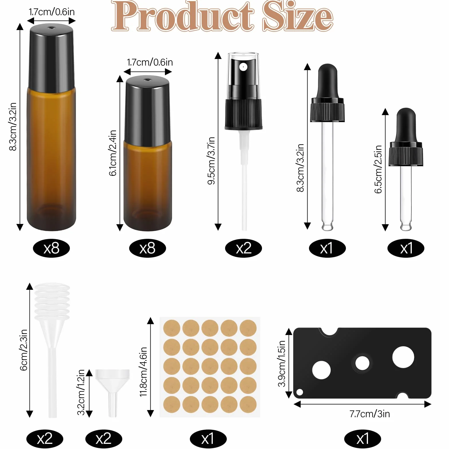 16 sztuk próżniowe rolki do olejków eterycznych, brązowe puste szklane butelki 5 ml/10 ml z kulką ze stali nierdzewnej, butelki z rozpylaczem próżniowym do aromaterapii, perfumy podróżne,