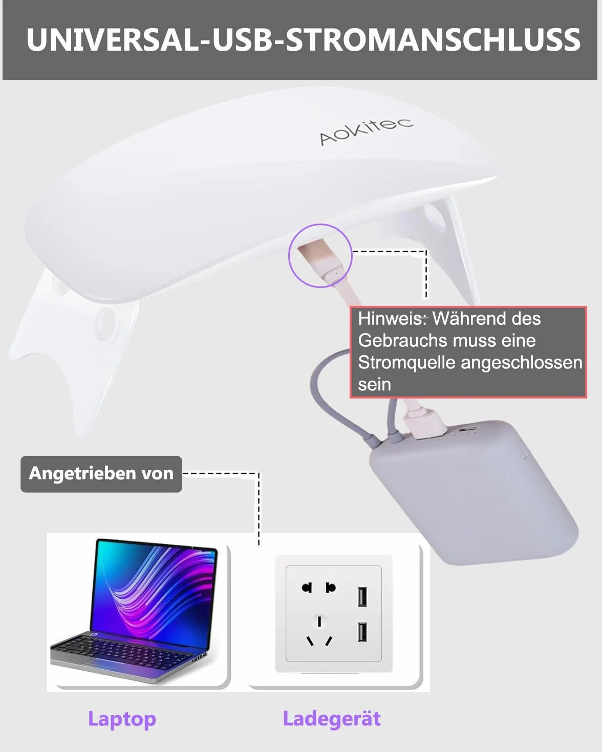 Aokitec Suszarka do paznokci 12W, lampa UV LED do wszystkich paznokci żelowych, timer 60/120 s, profesjonalna suszarka do paznokci, zdejmowana płyta podłogowa, szybkoschnąca lampa do paznokci
