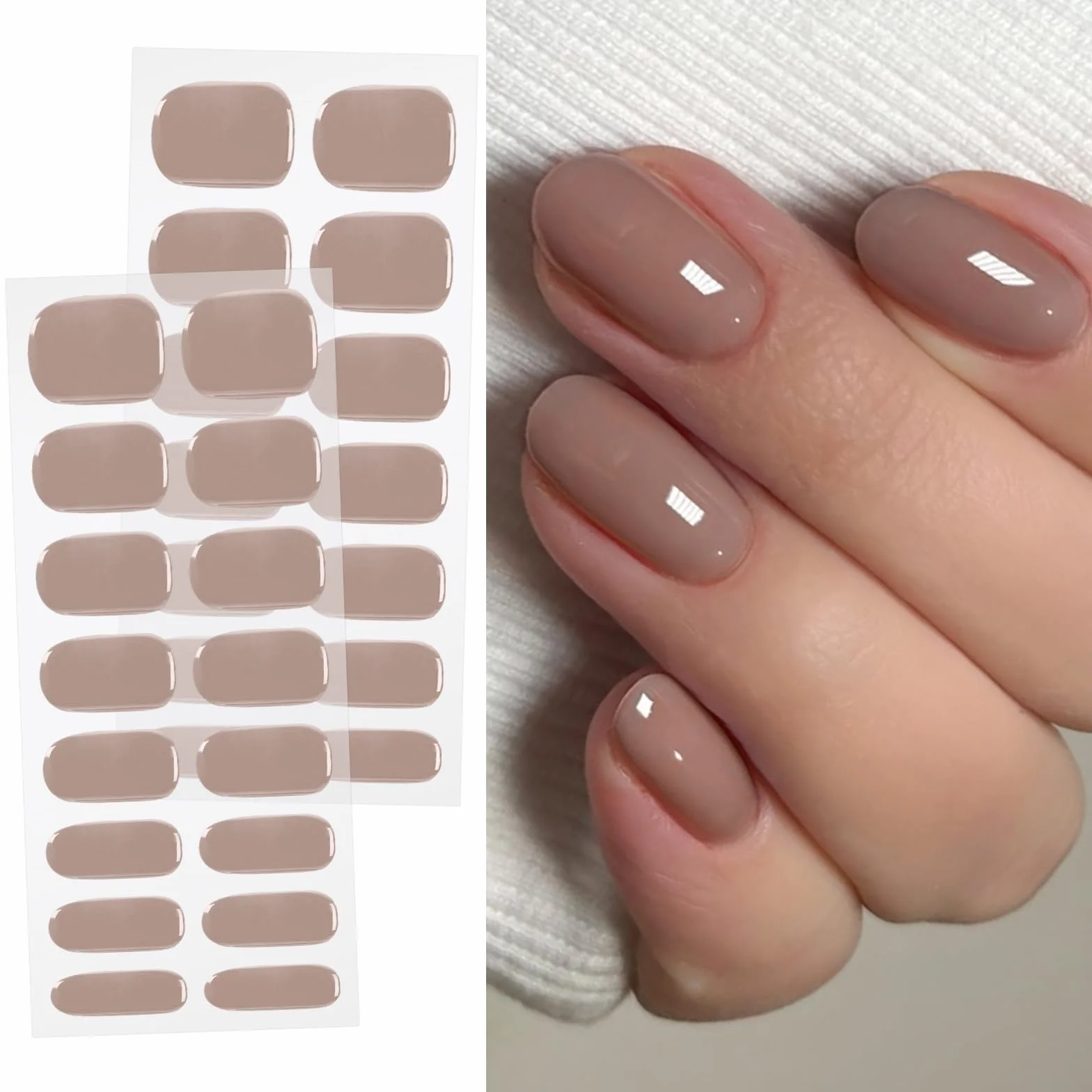 JMEOWIO Folia do paznokci UV utwardzana kawa 30 sztuk UV żel Nail Strips naklejki na paznokcie naklejki na paznokcie dekoracja Nail Art akcesoria do stylizacji paznokci