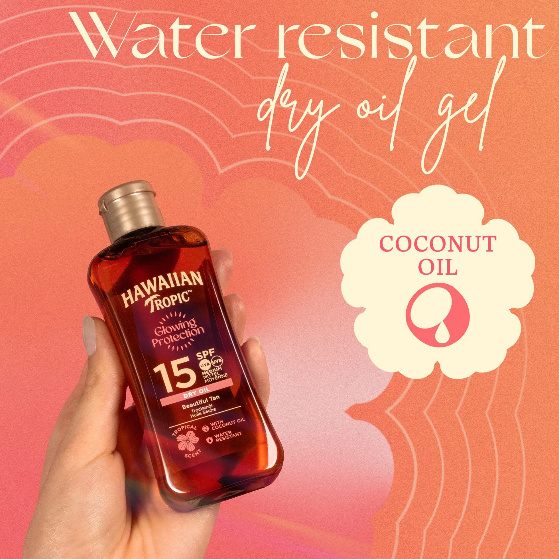 Hawaiian Tropic Protective Dry Spray olejek do opalania SPF 15, 200 ml, 1 szt