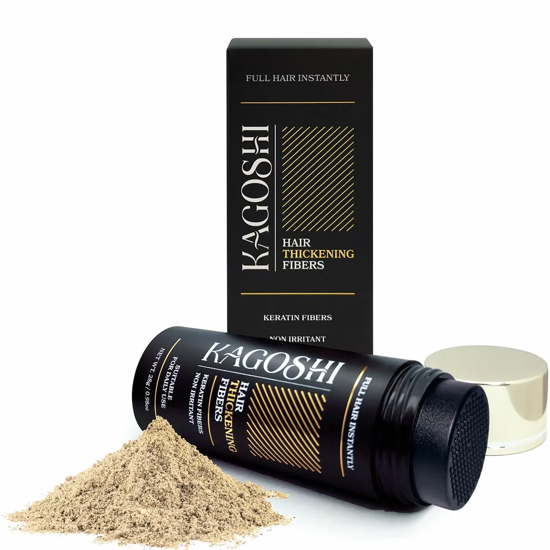 Hair Fiber 28 g, zagęszczacz do zagęszczania włosów, puder do zagęszczania włosów, proszek do zagęszczania włosów, zagęszczanie włosów, natychmiastowe działanie (jasny blond)
