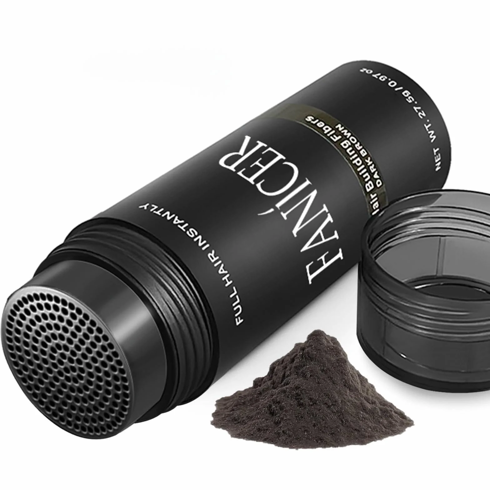 Włosy do zagęszczania włosów, puder do zagęszczania włosów, puder do cienkich włosów, dzięki czemu włosy stają się grubsze w ciągu kilku sekund, ciemnobrązowe