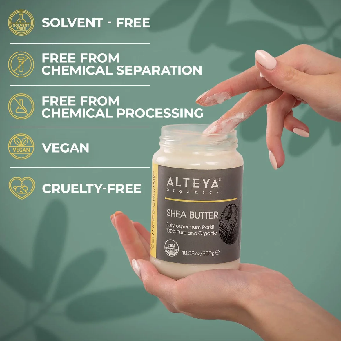 Alteya Bio masło shea 300g – 100% certyfikat USDA, czyste, naturalne rafinowane masło shea (Butyrospermum Parkii)