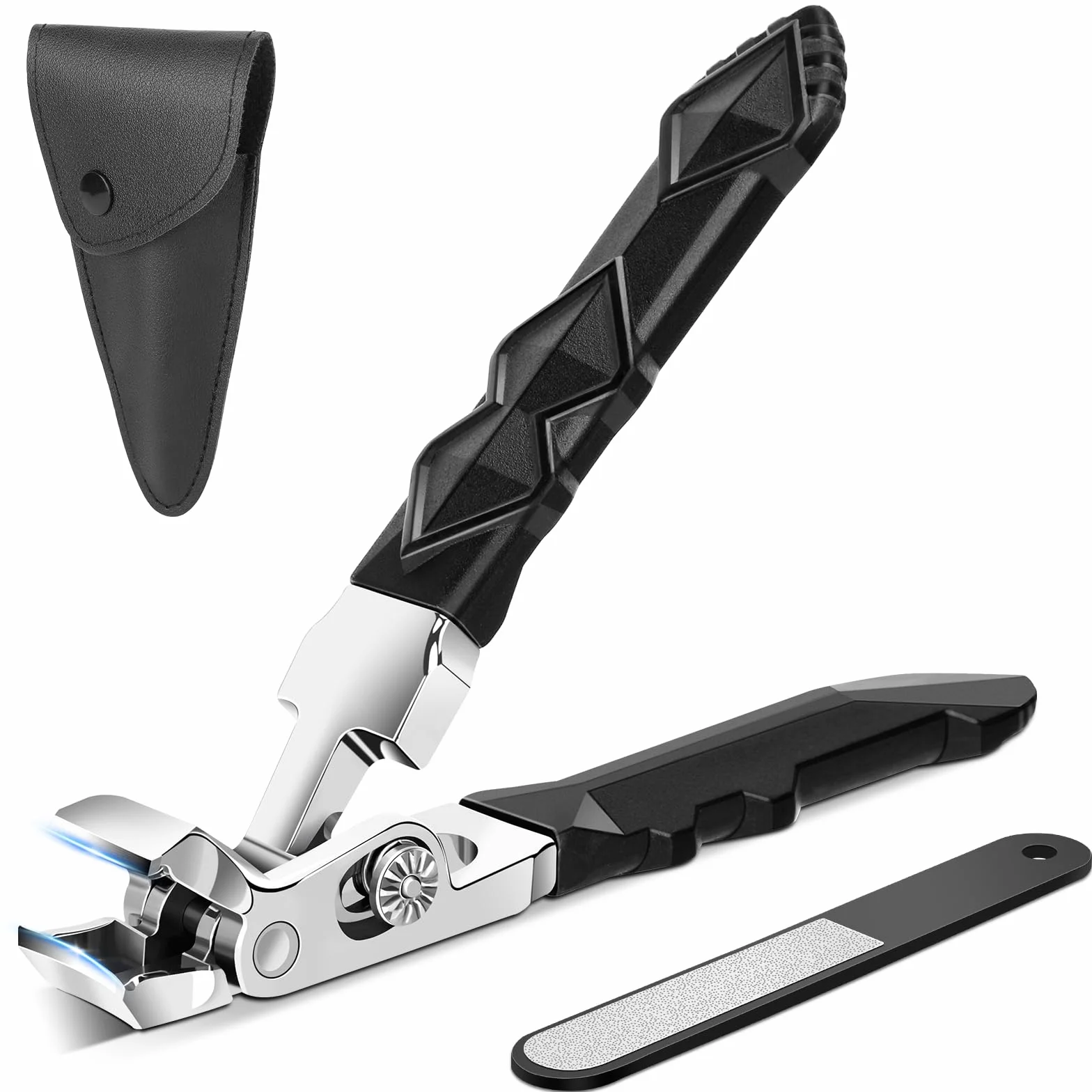 Euqvunn Obcinacz do paznokci – ergonomiczny obcinacz do grubych paznokci – ultrawide obcinacz do paznokci u stóp dla seniorów, ostry, wytrzymały, wysokiej jakości stalowy obcinacz do paznokci dla