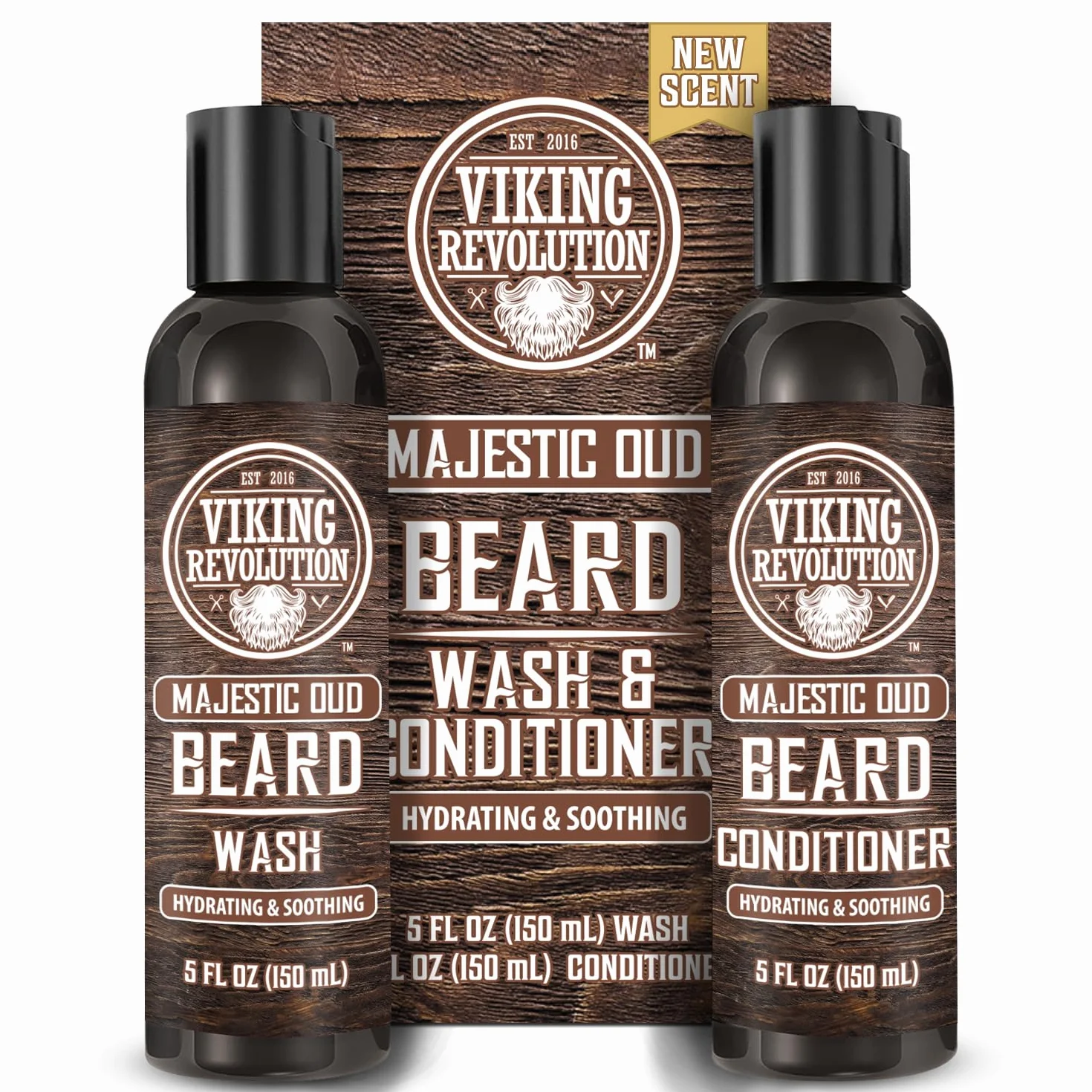 Viking Revolution Beard Wash and Beard Conditioner for Men with Arganowy Oil and Jojoba Oil - Beard Softener and Strengthener Beard Care Beard Care Beard Oil and Conditioner with Beard Oil (5 uncji,