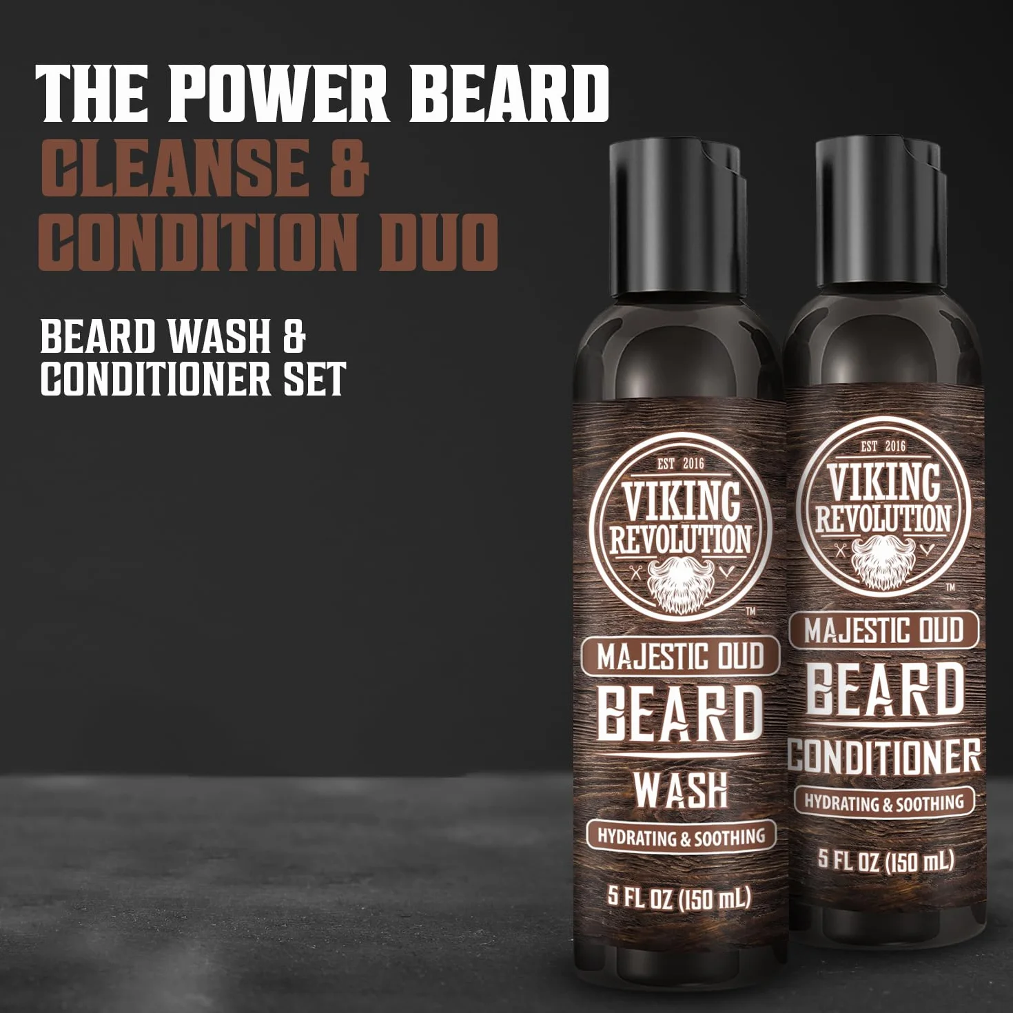 Viking Revolution Beard Wash and Beard Conditioner for Men with Arganowy Oil and Jojoba Oil - Beard Softener and Strengthener Beard Care Beard Care Beard Oil and Conditioner with Beard Oil (5 uncji,