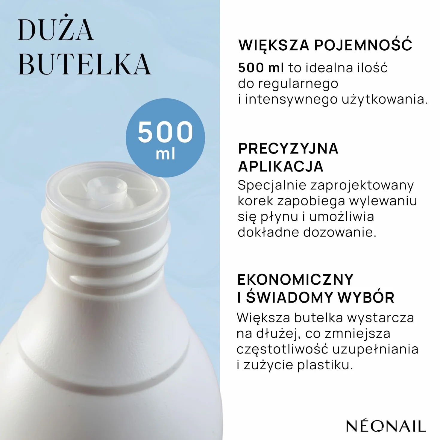 NÉONAIL Aceton Kosmetyczny - Acetone UV GEL Polish Remover - Zmywacz do Paznokci - Płyn do Usuwania Lakierów Hybrydowych - 500 ml
