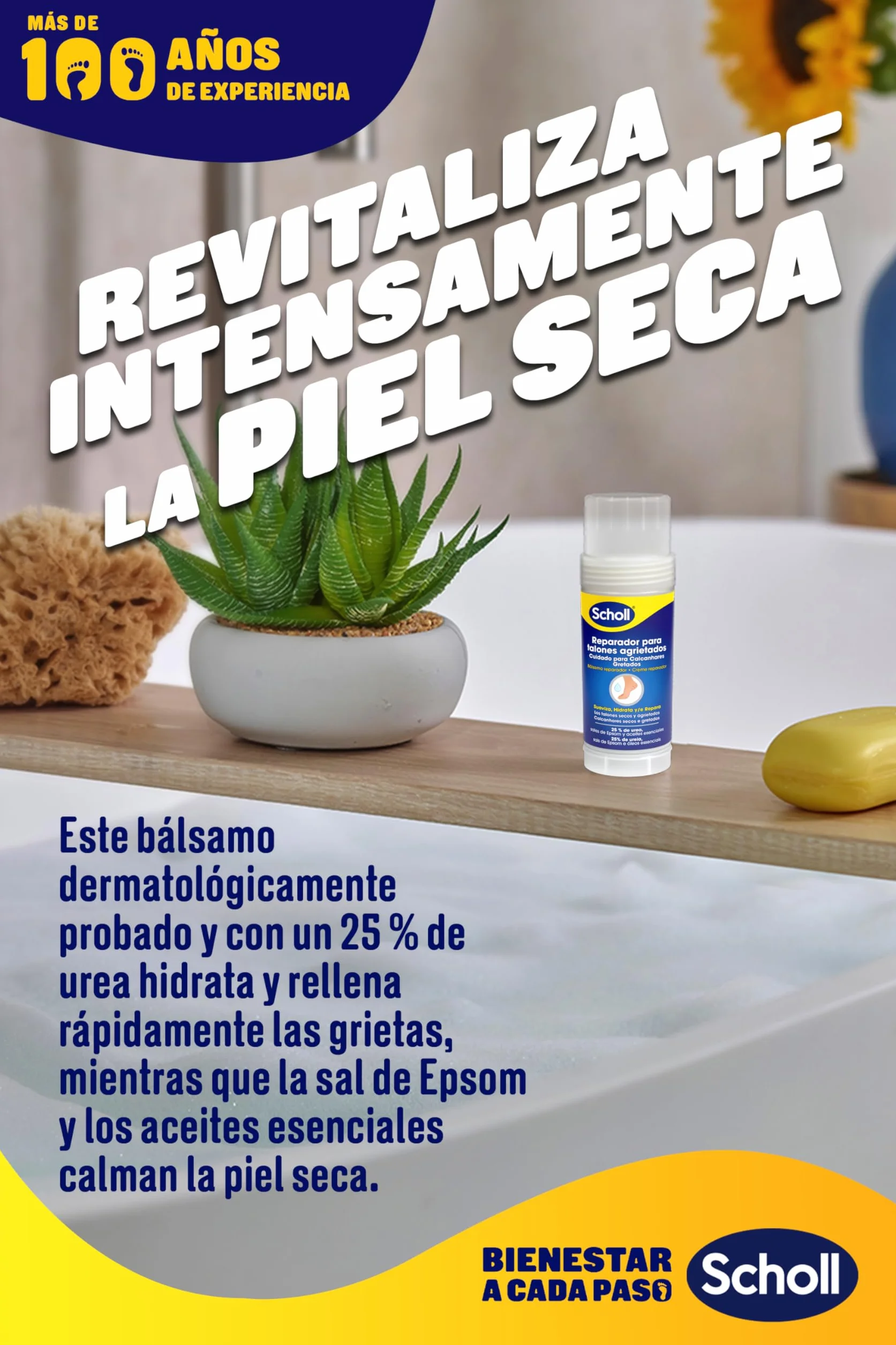 Dr. Scholl's Balsam naprawczy do pękniętych pięt - zmiękcza, hydrata i/lub e Naprawia suche i popękane pięty - 25% mocznika, soli Epsom i olejków eterycznych