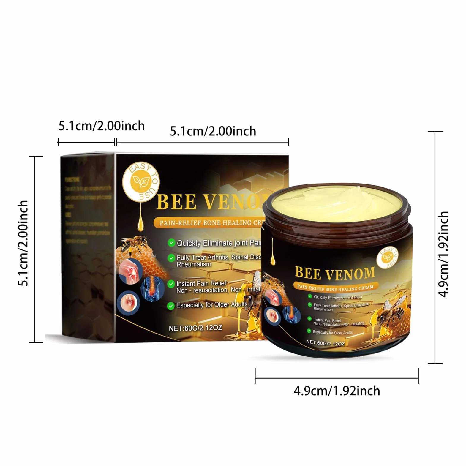 J-oint Care Cream, relaksujący krem do nóg, balsam łagodzący skurcze, pomaga złagodzić dyskomfort, szybko wchłaniająca i nietłusta formuła, 60 g, na stopy, nogi, plecy