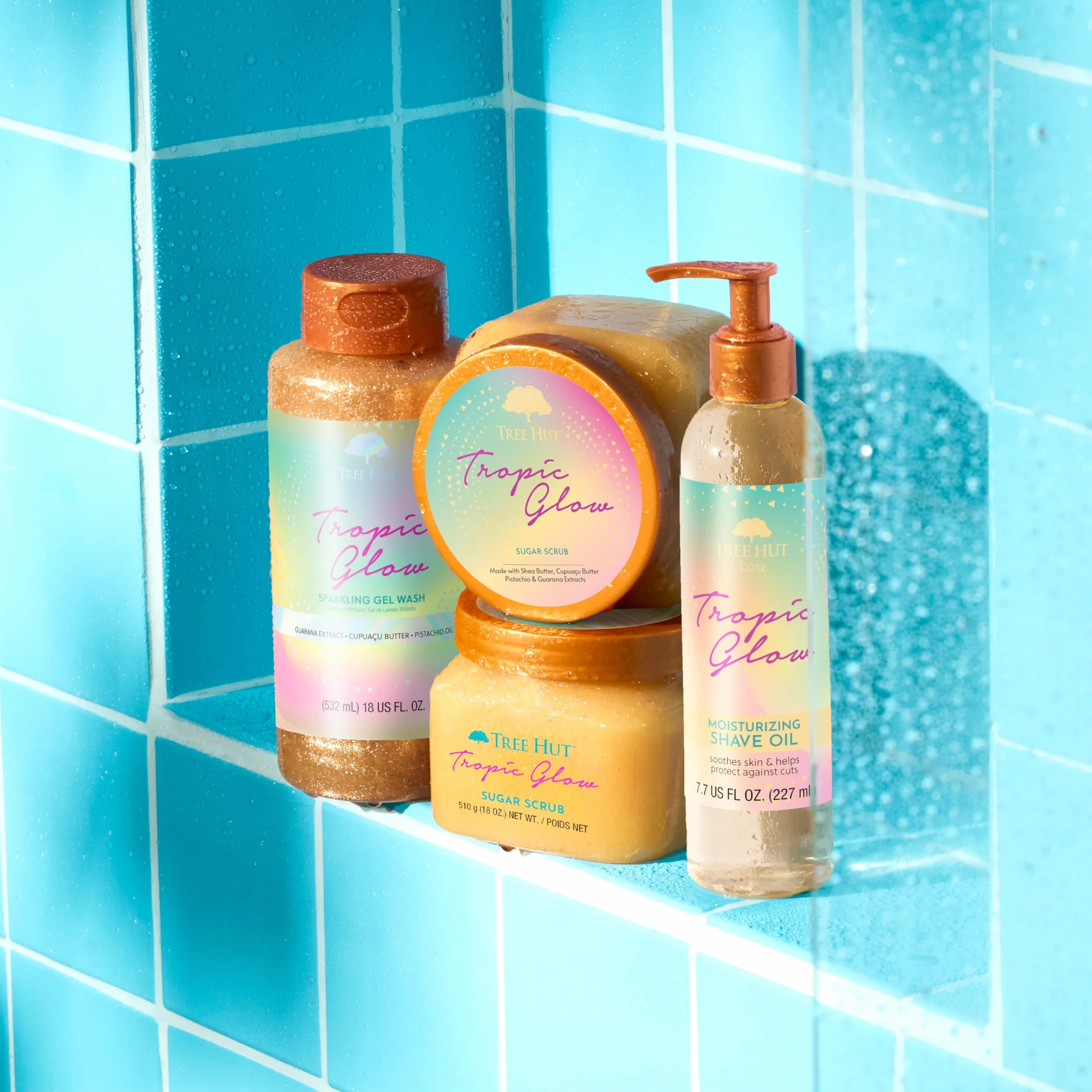 Tree Hut - Cukrowy peeling do ciała - Tropic Glow - Butelka 510 g - Zawiera witaminę C i masło shea - Pomaga przywrócić połysk skóry - Odżywia głęboko i wygładza suchą skórę