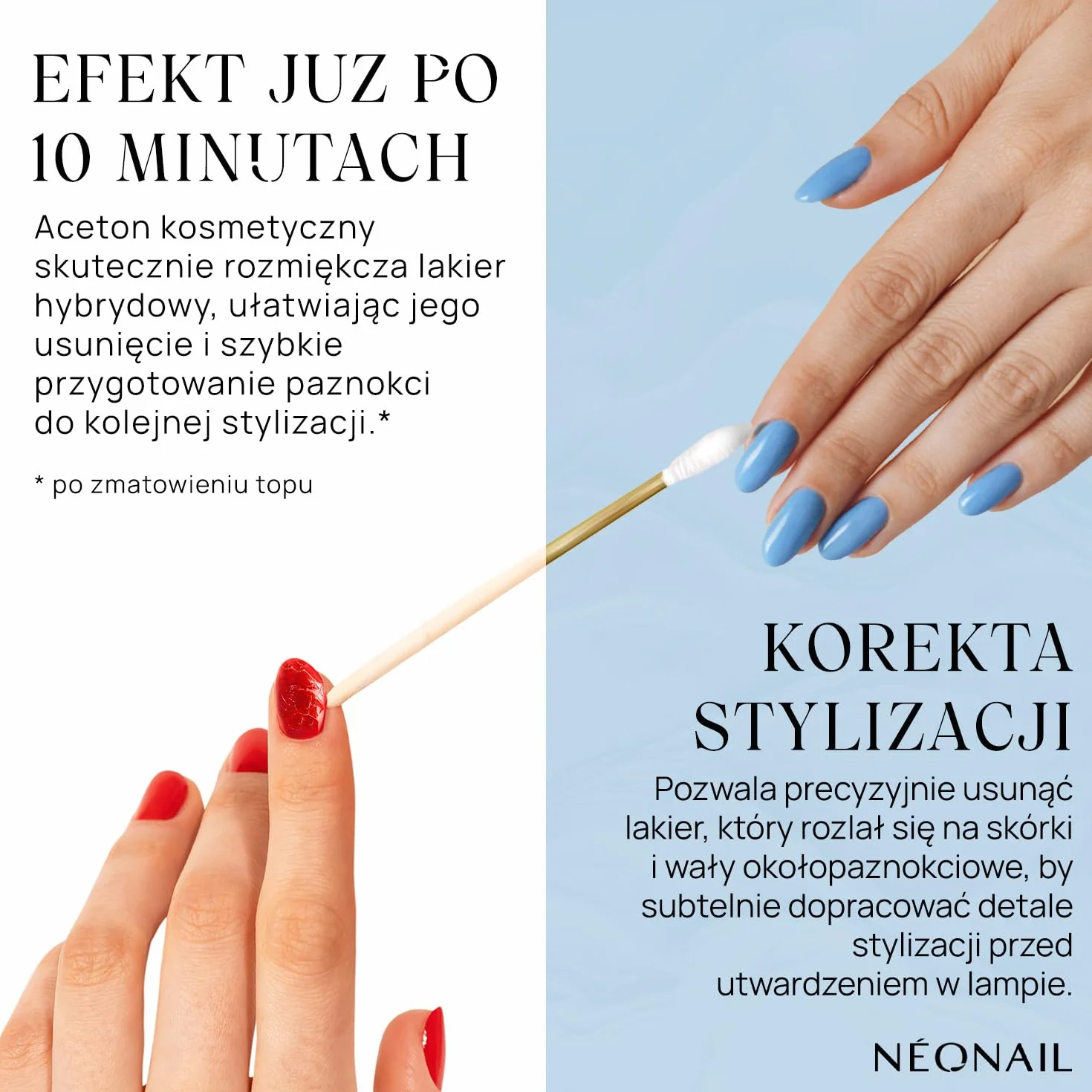 NÉONAIL Aceton Kosmetyczny - Acetone UV GEL Polish Remover - Zmywacz do Paznokci - Płyn do Usuwania Lakierów Hybrydowych - 500 ml