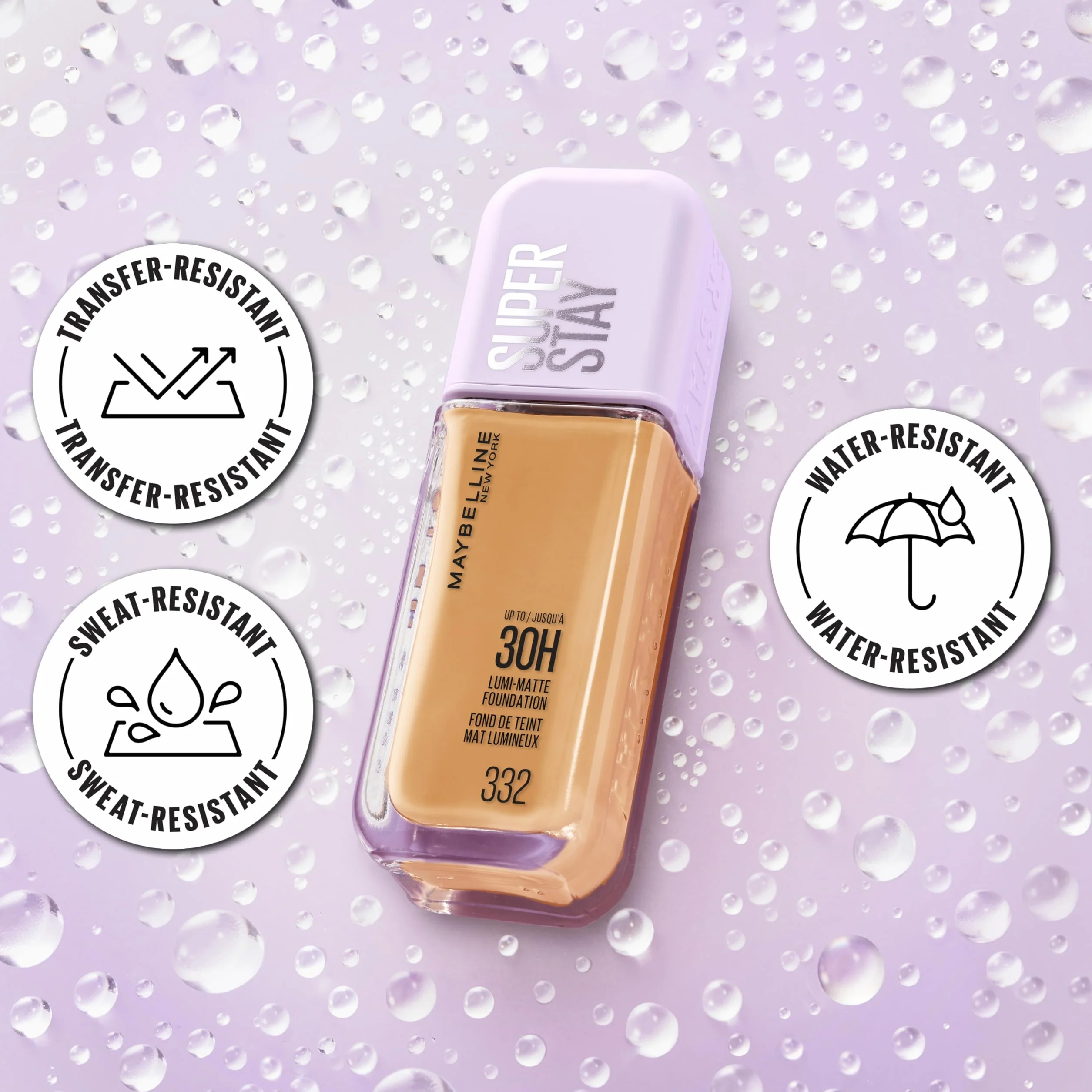 Maybelline New York Super Stay Lumi Matte Foundation, ultra-świeży makjiaż dla matowego wykończenia z nutą blasku, 90, 35 ml