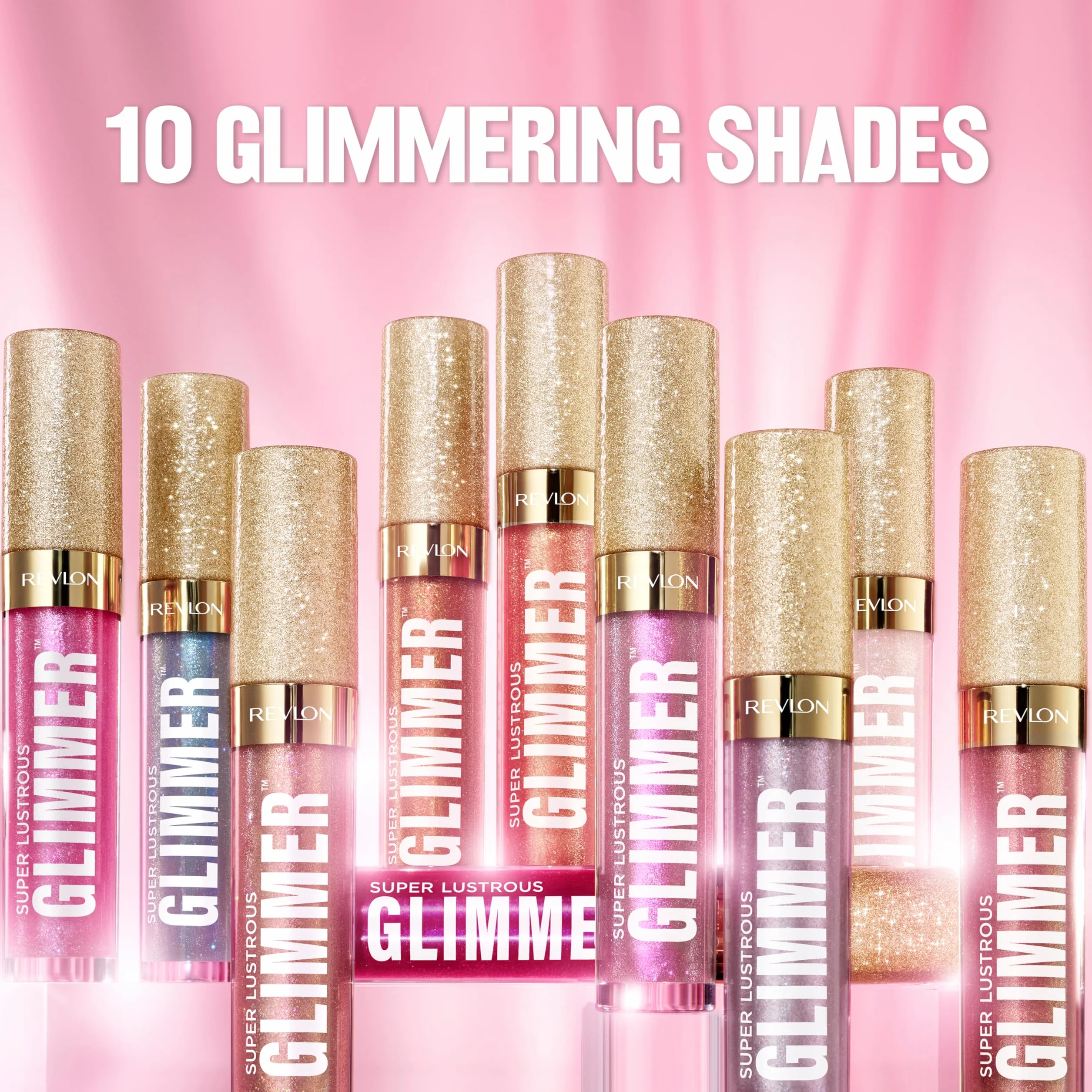 Revlon Super Lustrous Glimmer Gloss, nawilżający i amortyzujący, ultra-błyszczące wykończenie, formuła na bazie roślinnej, 005 Glazed Almond, 3,8 ml